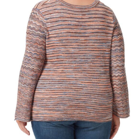 NEW Jessica Simpson Long Sleeve Top Striped Multicolor Flare Wide Sleeves 2X $89 - Picture 6 of 15